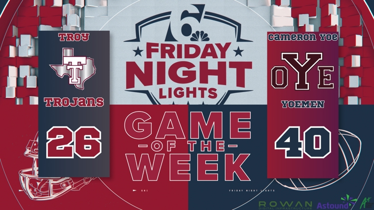 Friday Night Lights Game of the Week | Troy vs. Cameron Yoe — KCEN (Central Texas), Hong Kong Sports news
